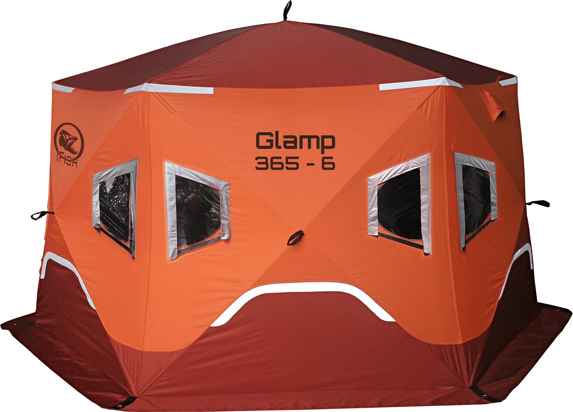 iFish Glamp 365-6 Insulated kompakt isfisketelt i oransje med isolert vegg