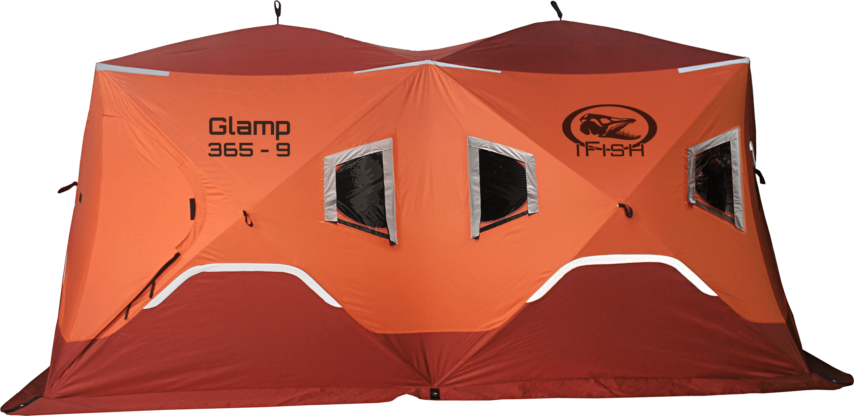 iFish Glamp 365-9 Insulated isfisketelt i oransje med dobbel isolasjonssone