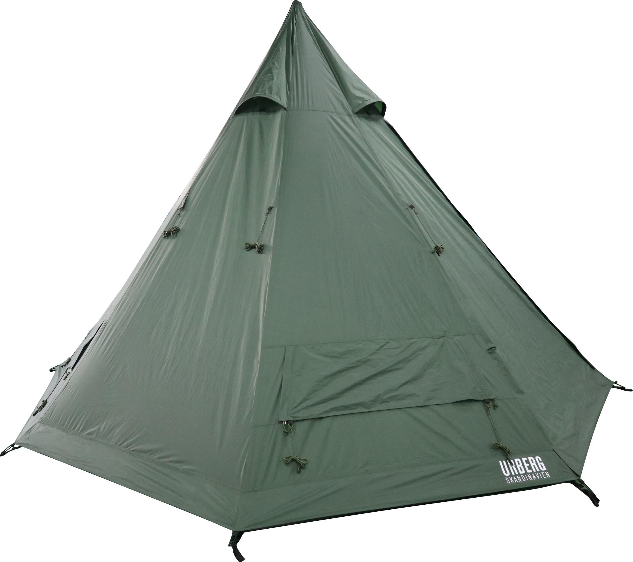 Urberg Tipi Tent 5-person 2.0 i Kombu Green – moderne tipi med innsydd bunn