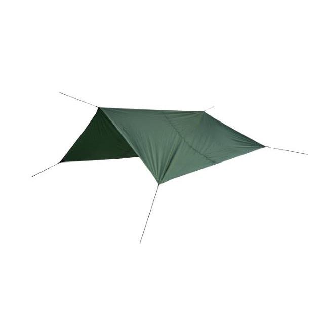 Bergans Tarp Large Green satt opp som lean-to i norsk natur