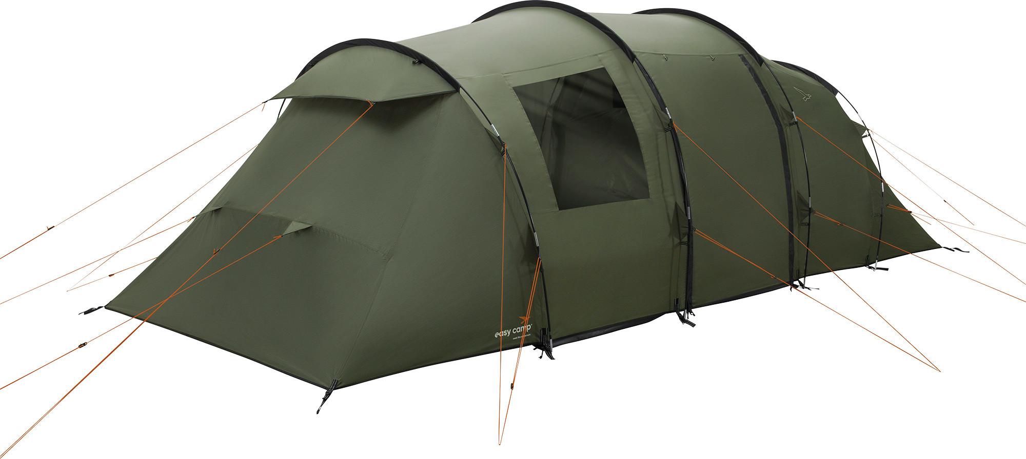 Easy Camp Leka Twin 6 Green stort familietelt med to soverom sett utenfra